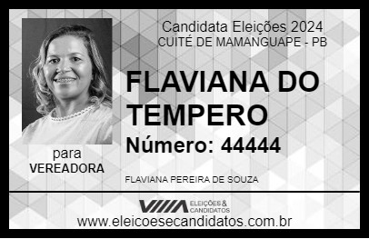 Candidato FLAVIANA DO TEMPERO 2024 - CUITÉ DE MAMANGUAPE - Eleições