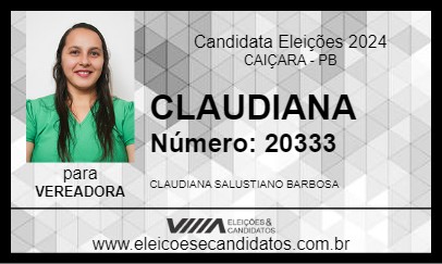 Candidato CLAUDIANA 2024 - CAIÇARA - Eleições