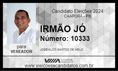 Candidato IRMÃO JÓ 2024 - CAAPORÃ - Eleições