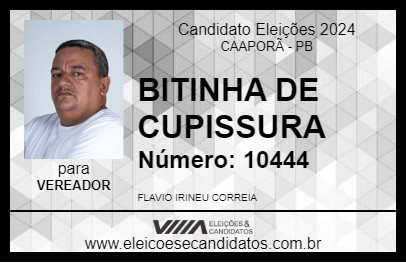 Candidato BITINHA DE CUPISSURA 2024 - CAAPORÃ - Eleições