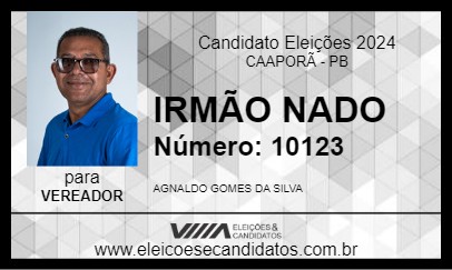 Candidato IRMÃO NADO 2024 - CAAPORÃ - Eleições