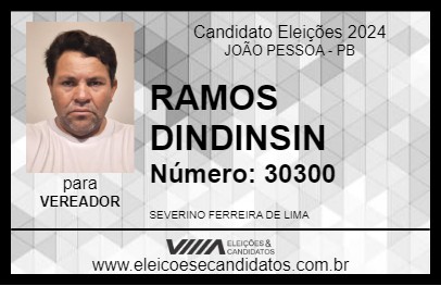 Candidato RAMOS DINDINSIN 2024 - JOÃO PESSOA - Eleições