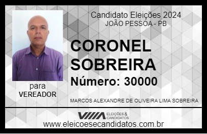 Candidato CORONEL SOBREIRA 2024 - JOÃO PESSOA - Eleições