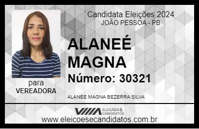 Candidato ALANEÉ MAGNA 2024 - JOÃO PESSOA - Eleições