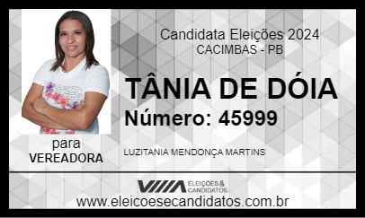 Candidato TÂNIA DE DÓIA 2024 - CACIMBAS - Eleições