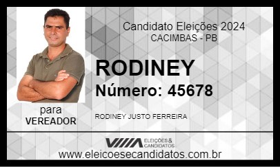 Candidato RODINEY  2024 - CACIMBAS - Eleições