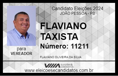 Candidato FLAVIANO TAXISTA 2024 - JOÃO PESSOA - Eleições