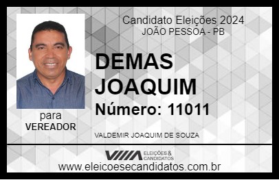 Candidato DEMAS JOAQUIM 2024 - JOÃO PESSOA - Eleições