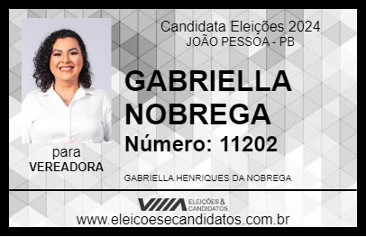 Candidato GABRIELLA NOBREGA  2024 - JOÃO PESSOA - Eleições