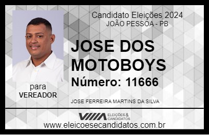 Candidato JOSE DOS MOTOBOYS 2024 - JOÃO PESSOA - Eleições