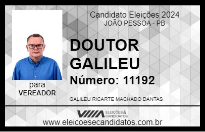 Candidato DOUTOR GALILEU 2024 - JOÃO PESSOA - Eleições