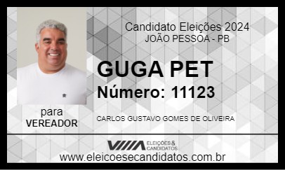 Candidato GUGA PET  2024 - JOÃO PESSOA - Eleições