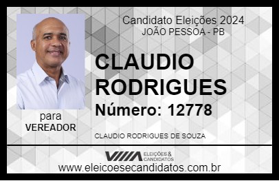 Candidato CLAUDIO RODRIGUES 2024 - JOÃO PESSOA - Eleições