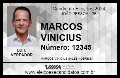 Candidato MARCOS VINICIUS 2024 - JOÃO PESSOA - Eleições