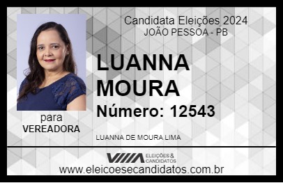 Candidato LUANNA MOURA 2024 - JOÃO PESSOA - Eleições