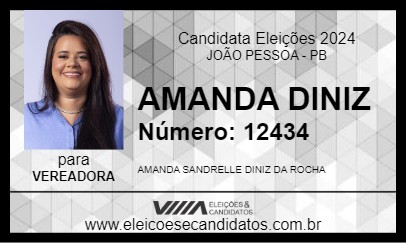 Candidato AMANDA DINIZ 2024 - JOÃO PESSOA - Eleições