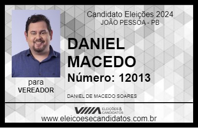 Candidato DANIEL MACEDO 2024 - JOÃO PESSOA - Eleições