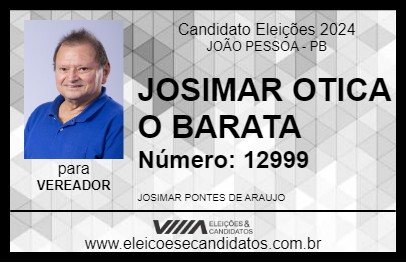 Candidato JOSIMAR OTICA O BARATA 2024 - JOÃO PESSOA - Eleições