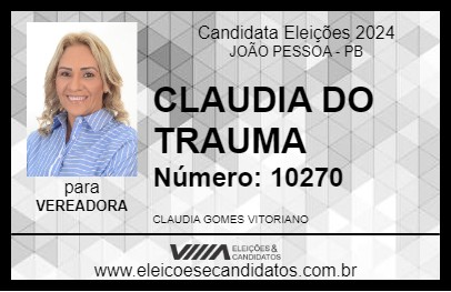 Candidato CLAUDIA GOMES VITORIANO 2024 - JOÃO PESSOA - Eleições