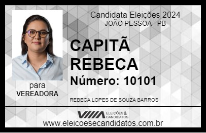 Candidato CAPITÃ REBECA  2024 - JOÃO PESSOA - Eleições