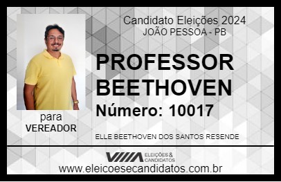 Candidato PROFESSOR BEETHOVEN 2024 - JOÃO PESSOA - Eleições