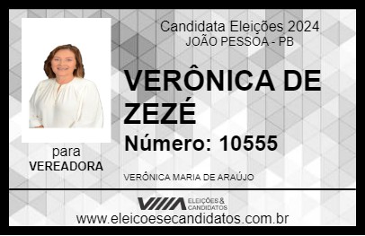 Candidato VERÔNICA DE ZEZÉ 2024 - JOÃO PESSOA - Eleições