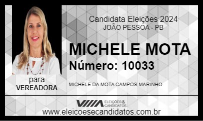 Candidato MICHELE MOTA 2024 - JOÃO PESSOA - Eleições