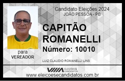 Candidato CAPITÃO ROMANELLI 2024 - JOÃO PESSOA - Eleições