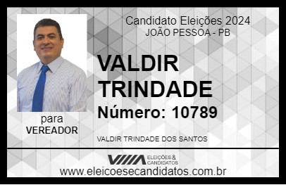 Candidato VALDIR TRINDADE  2024 - JOÃO PESSOA - Eleições