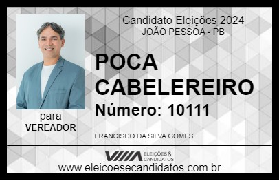 Candidato POCA CABELEREIRO 2024 - JOÃO PESSOA - Eleições