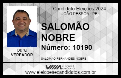 Candidato SALOMÃO NOBRE 2024 - JOÃO PESSOA - Eleições