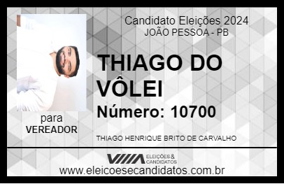 Candidato THIAGO DO VÔLEI 2024 - JOÃO PESSOA - Eleições