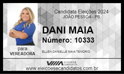 Candidato DANI MAIA 2024 - JOÃO PESSOA - Eleições