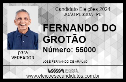 Candidato FERNANDO DO GROTÃO 2024 - JOÃO PESSOA - Eleições