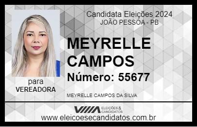 Candidato MEYRELLE CAMPOS 2024 - JOÃO PESSOA - Eleições