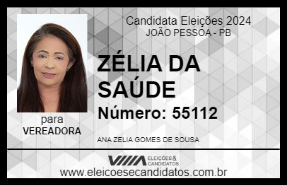 Candidato ZÉLIA DA SAÚDE 2024 - JOÃO PESSOA - Eleições