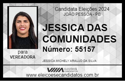 Candidato JESSICA DAS COMUNIDADES 2024 - JOÃO PESSOA - Eleições