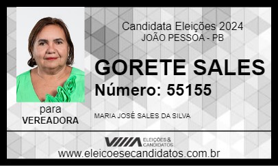 Candidato GORETE SALES 2024 - JOÃO PESSOA - Eleições