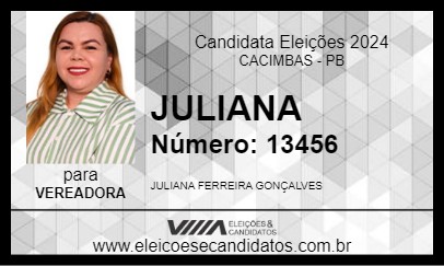 Candidato JULIANA 2024 - CACIMBAS - Eleições