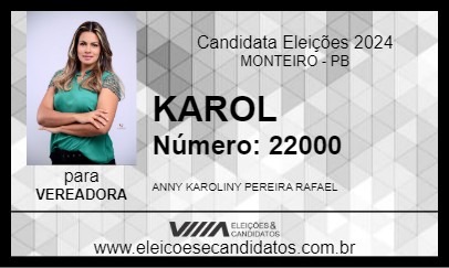 Candidato KAROL 2024 - MONTEIRO - Eleições