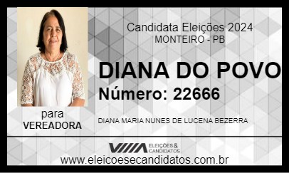 Candidato DIANA DO POVO 2024 - MONTEIRO - Eleições