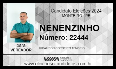 Candidato NENENZINHO 2024 - MONTEIRO - Eleições