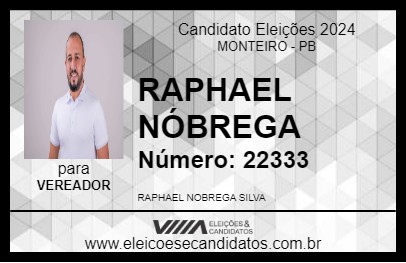 Candidato RAPHAEL NÓBREGA 2024 - MONTEIRO - Eleições