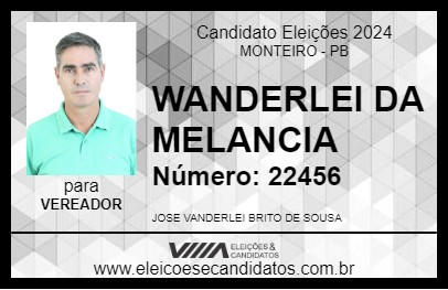 Candidato WANDERLEI DA MELANCIA 2024 - MONTEIRO - Eleições