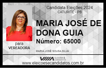 Candidato MARIA JOSÉ DE DONA GUIA 2024 - CATURITÉ - Eleições