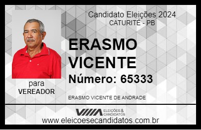 Candidato ERASMO VICENTE 2024 - CATURITÉ - Eleições