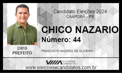 Candidato CHICO NAZARIO 2024 - CAAPORÃ - Eleições