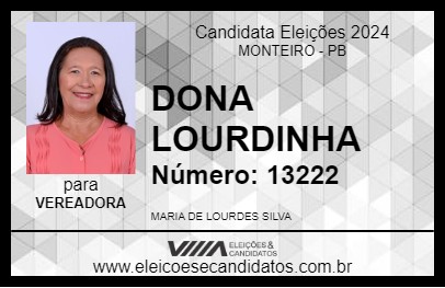 Candidato DONA LOURDINHA 2024 - MONTEIRO - Eleições