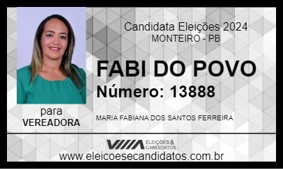 Candidato FABI DO POVO 2024 - MONTEIRO - Eleições