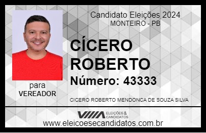 Candidato CÍCERO ROBERTO 2024 - MONTEIRO - Eleições